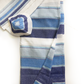 Noam - Cotton Tallit - 3 Blues and Silver on White