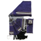 Elia - Wool Tallit - Grey With Gold on Dark Purple