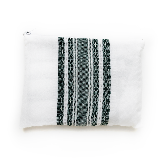 Samuel - Wool Tallit  - Dark Green and Silver