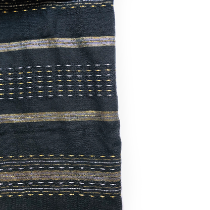 Elia - Wool Tallit - Gold and Silver on Black