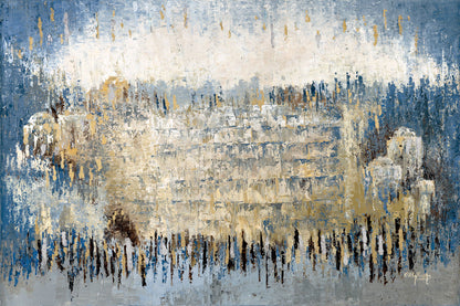 The Kotel in Silver and Blue Abstract - Chaya & Raphael's Galleries