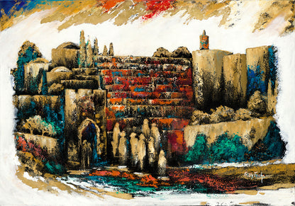 The Kotel in Blue Abstract - Chaya & Raphael's Galleries