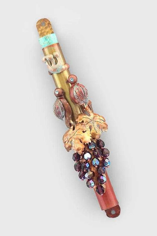 Birds and Grape Wine Mezuzah - Chaya & Raphael's Galleries