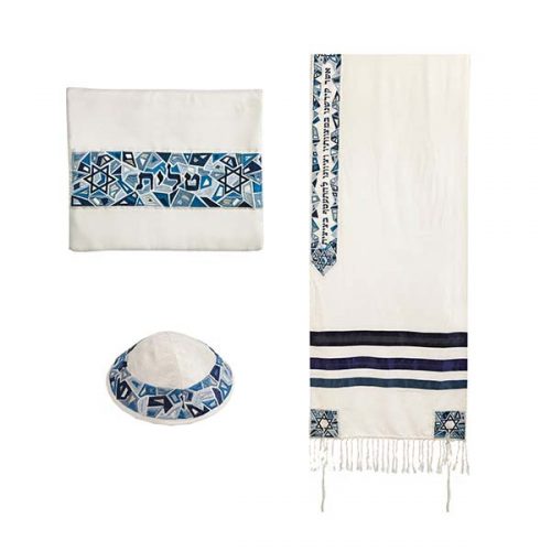 Tallit - "Magen David" - 20" Blue - Chaya & Raphael's Galleries