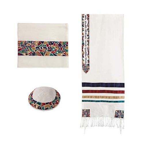 Tallit - "Magen David" - 20" Multi-color - Chaya & Raphael's Galleries