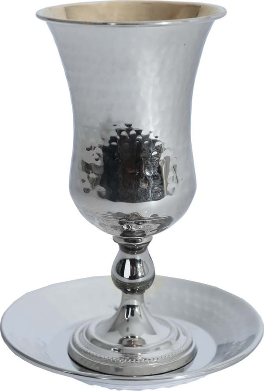 Kiddush Cup Hammered with Gold (Various Colors) - Chaya & Raphael's Galleries