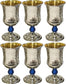 Kiddush Cup Hammered with Gold. Set of 6 small Cups (Various Colors) - Chaya & Raphael's Galleries