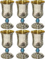 Kiddush Cup Hammered with Gold. Set of 6 small Cups (Various Colors) - Chaya & Raphael's Galleries