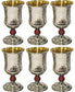 Kiddush Cup Hammered with Gold. Set of 6 small Cups (Various Colors) - Chaya & Raphael's Galleries