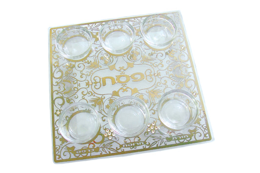 Seder Plate (Crystal) - Filigree - Chaya & Raphael's Galleries