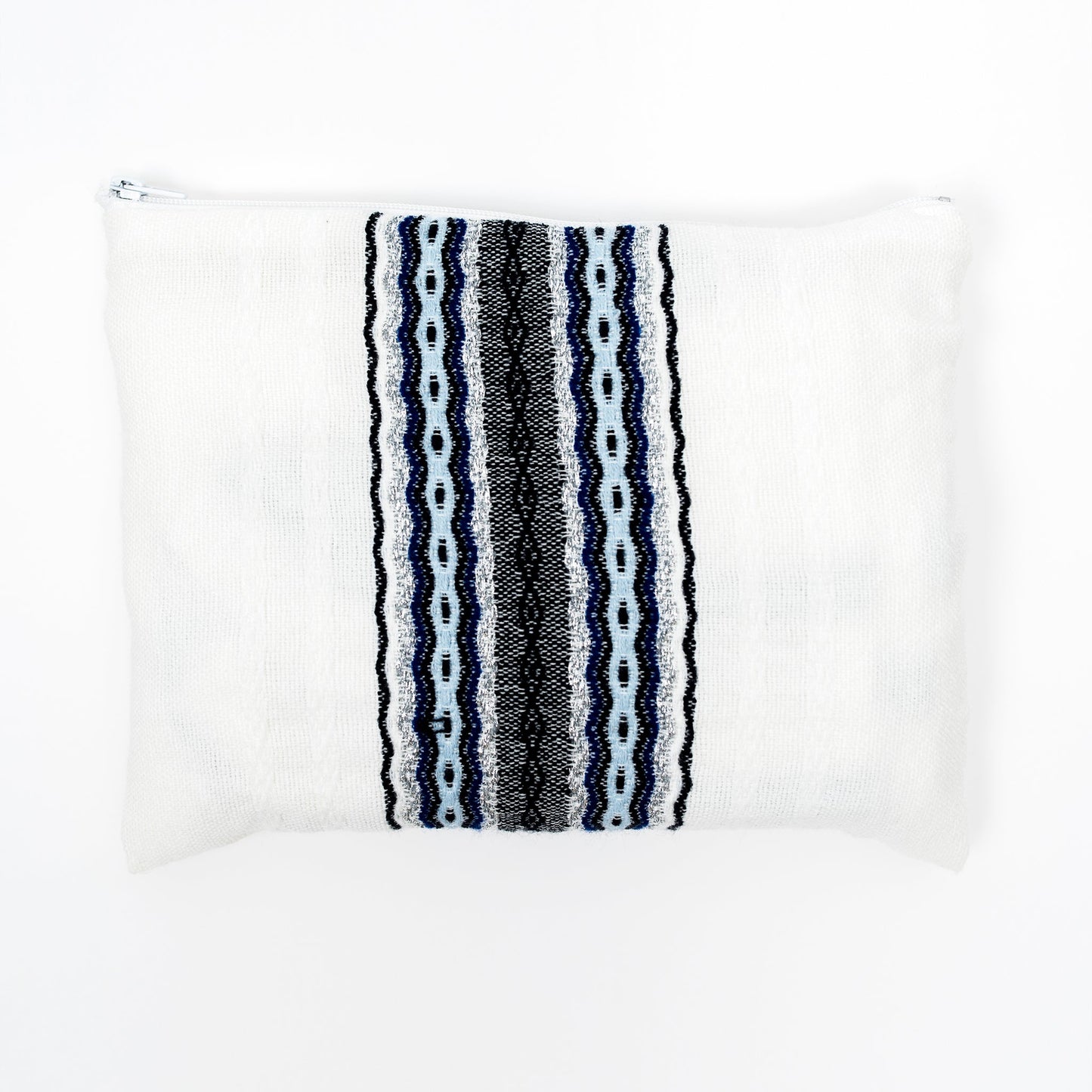 Adam - Wool Tallit  - Blues with Silver