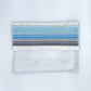 Ella - Silk Tallit  - Shades of Blue with Gold on White