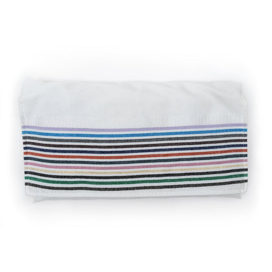 Josef - Silk Tallit - 12 Stripes on White