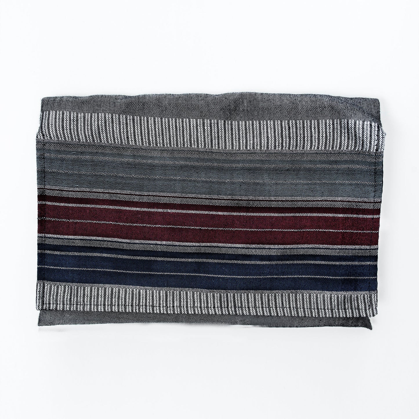 Ella - Silk Tallit- Blues and Bordeaux with Silver on Gray
