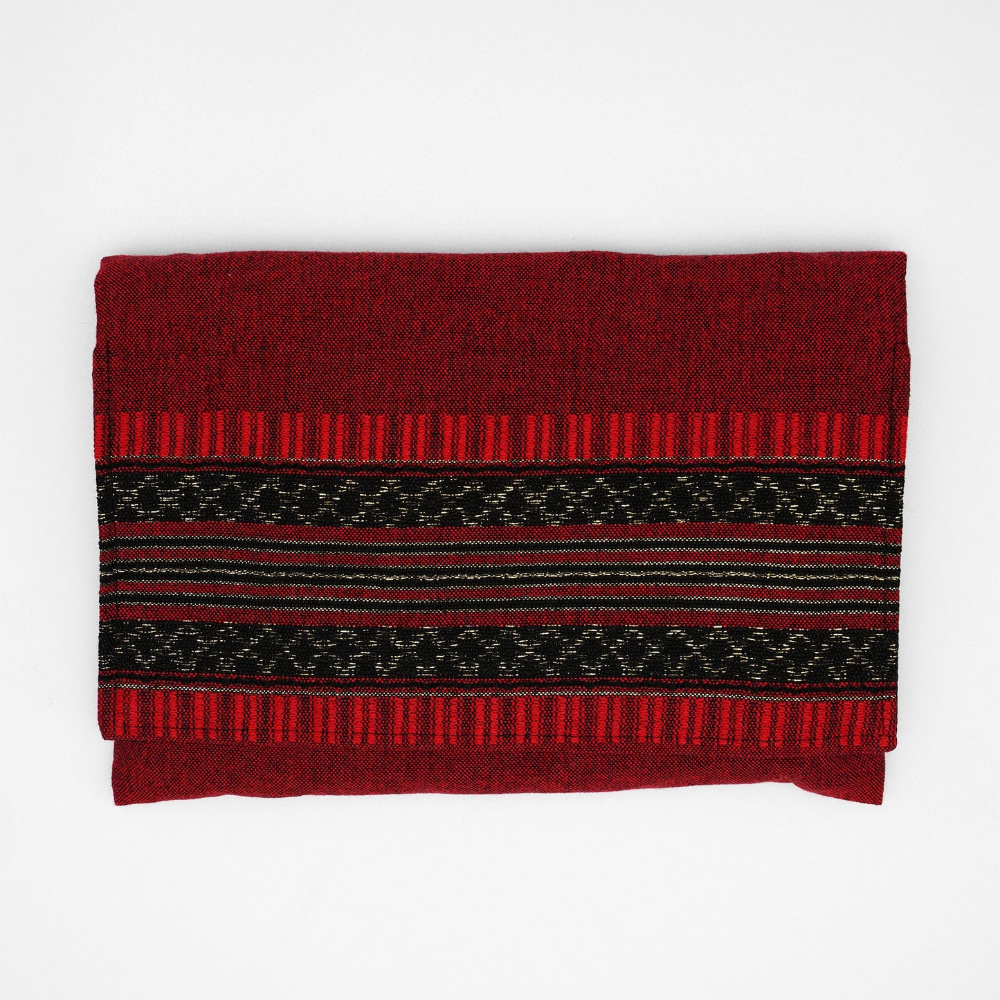 Hagar - Cotton Tallit - Black and gold on Red