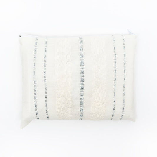 Perach - Wool Tallit - Silver Stripes on Off-White