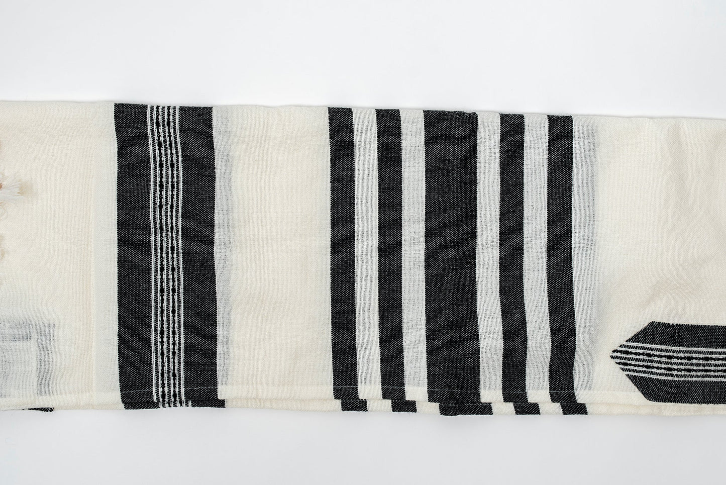 David - Wool Tallit - Wide Black stripes