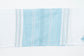 Elia - Silk Tallit - Baby Blue with Silver on White
