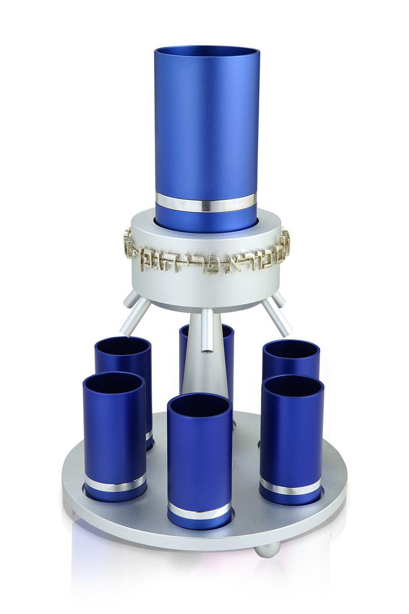 Wine Fountain 6 Cups Blue - Chaya & Raphael's Galleries