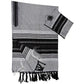 Elia - Wool Tallit - Black on Gray with Silver