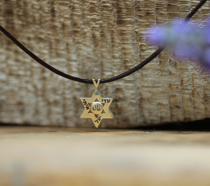 Star of David set with a Center Blue Colored Diamond - Chaya & Raphael's Galleries