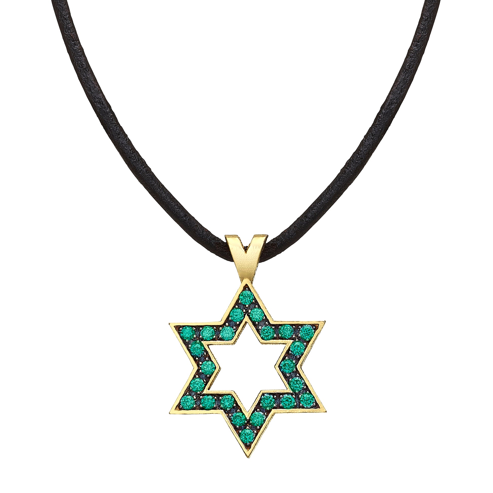 Star of David set with Emeralds - Chaya & Raphael's Galleries