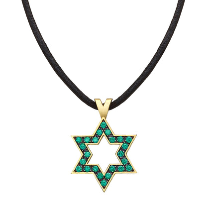 Star of David set with Emeralds - Chaya & Raphael's Galleries