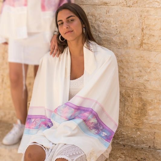 Lady Gabrieli - Viscose Tallit - Pink and Purple