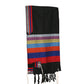 Esther - Wool Tallit - Rainbow Stripes on Black