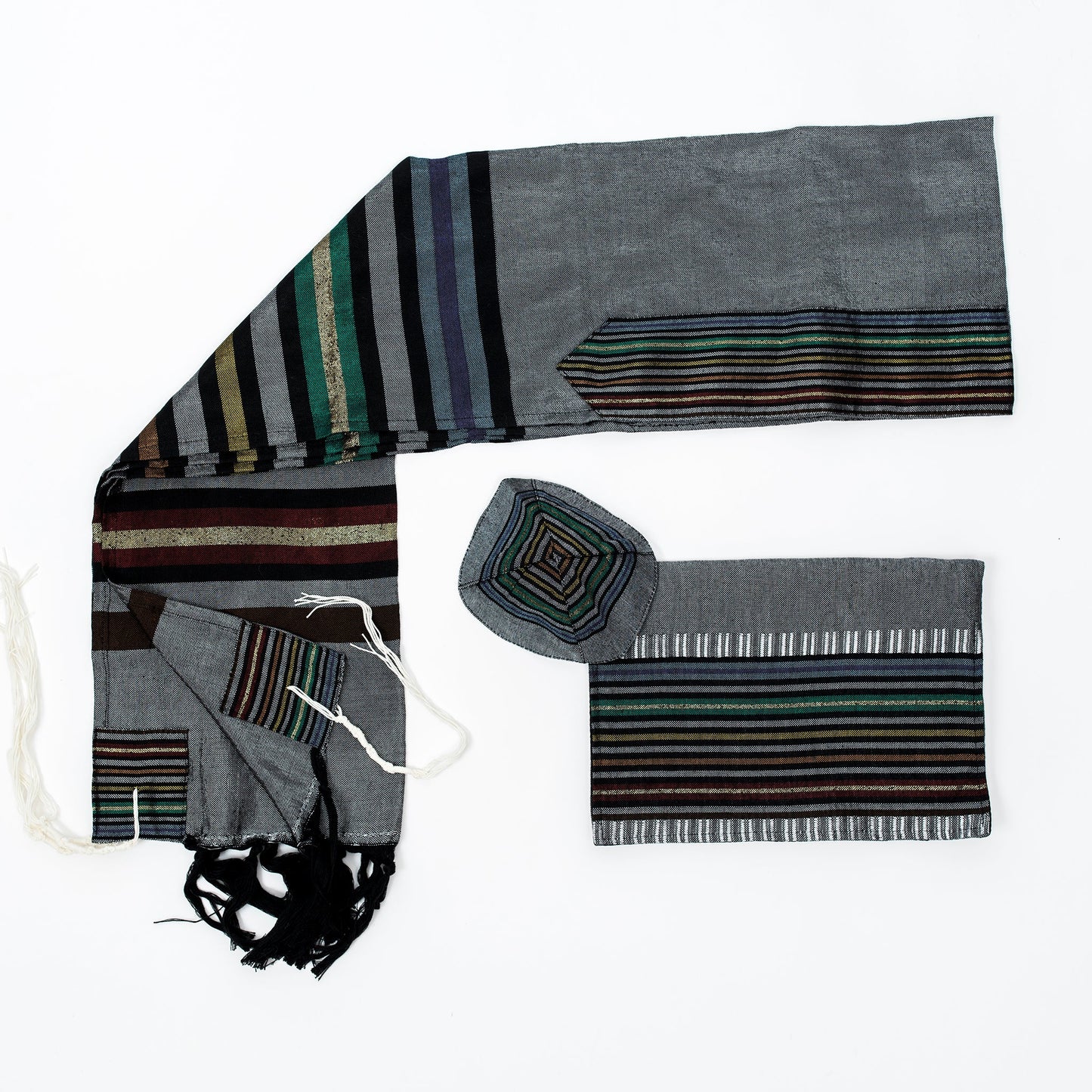 Purim - Silk Tallit - Gray Background