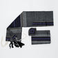 Elia - Silk Tallit- Purple and Gold on Gray