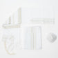 Elia - Silk Tallit - Gold and Silver on White