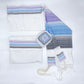 Ella - Silk Tallit  - Pastel Purple and blues with Silver on White