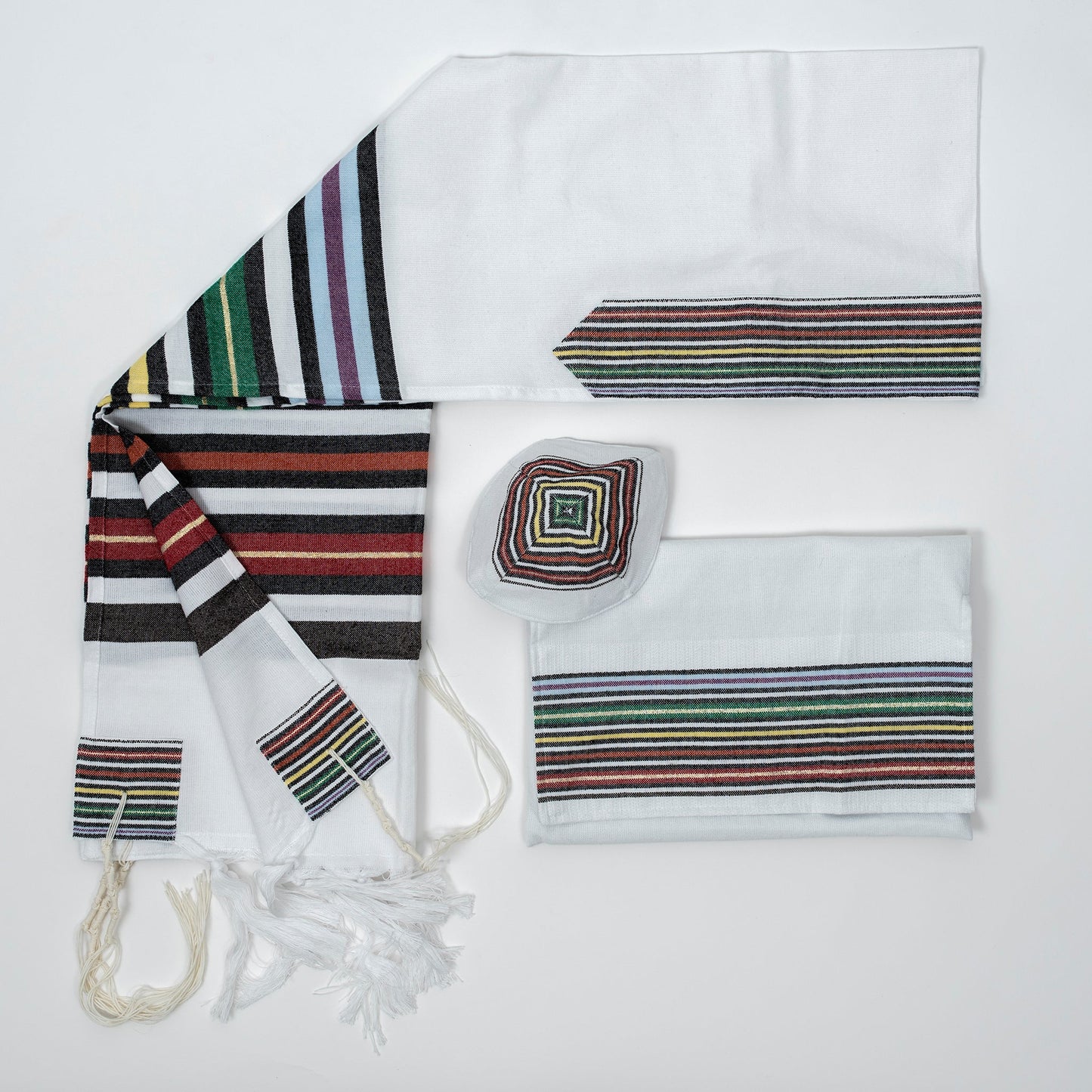 Purim - Cotton Tallit - White Background